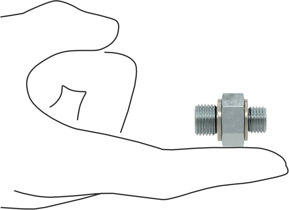 Kompakt Aşırı Basınçlı Çelik Boru Bağlantı Elemanı, Adaptör, 7/16"-20 UN/UNF Erkek Dişli x 1/4 BSPP Erkek