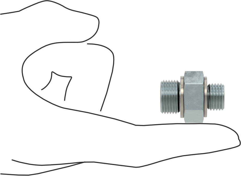 Kompakt Aşırı Basınçlı Çelik Boru Bağlantı Elemanı, Adaptör, 9/16"-18 UN/UNF Erkek Diş x 3/8 BSPP Erkek