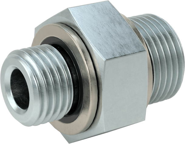 Kompakt Aşırı Basınçlı Çelik Boru Bağlantı Elemanı, Adaptör, 9/16"-18 UN/UNF Erkek Diş x 3/8 BSPP Erkek
