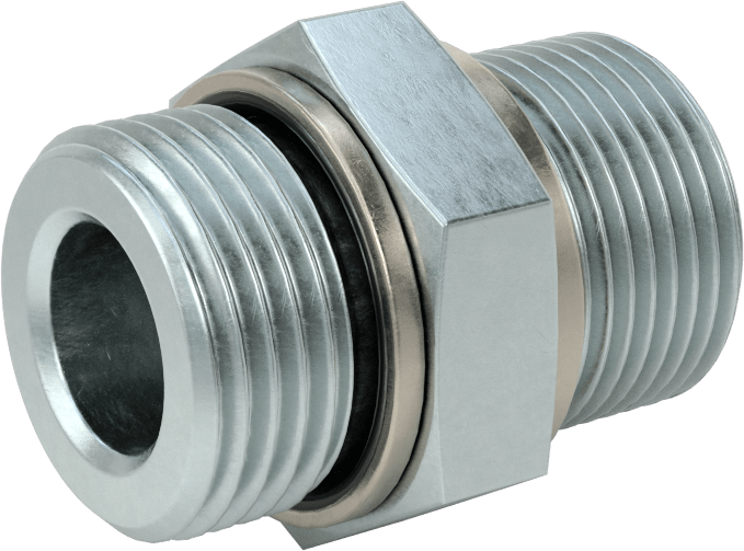Kompakt Aşırı Basınçlı Çelik Boru Bağlantı Elemanı, Adaptör, 1-1/16"-12 UN/UNF Erkek x 3/4 BSPP Erkek