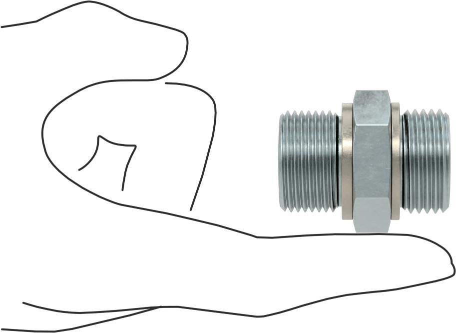 Kompakt Aşırı Basınçlı Çelik Boru Bağlantı Elemanı, Adaptör, 1-1/16"-12 UN/UNF Erkek x 3/4 BSPP Erkek
