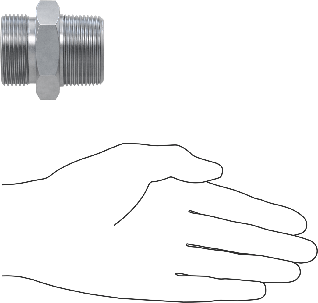 Kompakt Aşırı Basınçlı Çelik Boru Bağlantı Elemanı, Düz Adaptör, 1 1/4 BSPP Erkek x 1 1/4 NPT Erkek