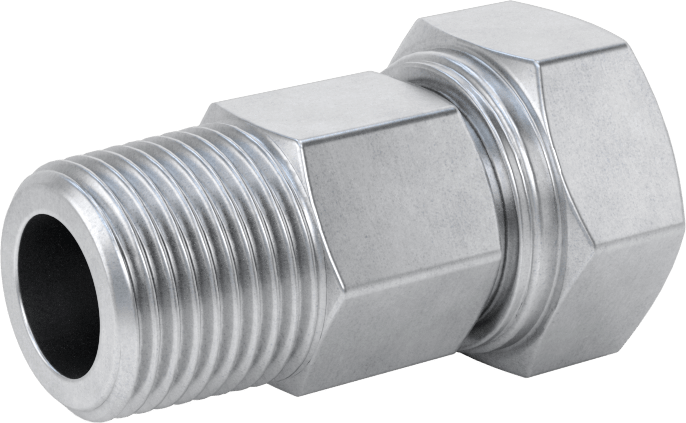 Kompakt Aşırı Basınçlı Çelik Boru Bağlantı Elemanı, Döner Başlıklı Adaptör, 3/8 BSPP Dişi x 3/8 NPT Erkek