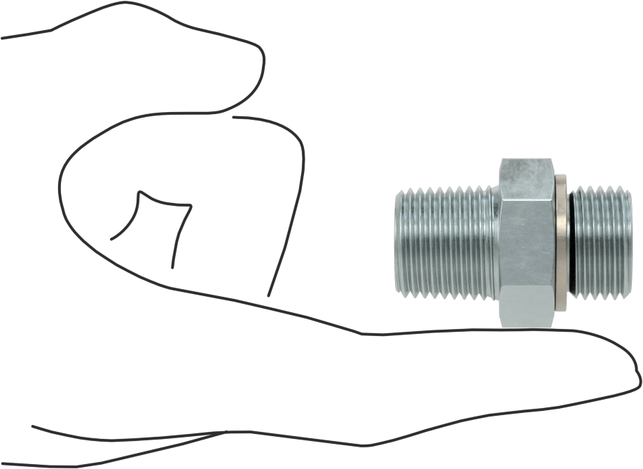Kompakt Aşırı Basınçlı Çelik Boru Bağlantı Elemanı, Düz Adaptör, 1/2 BSPP Erkek x 1/2 NPT Erkek