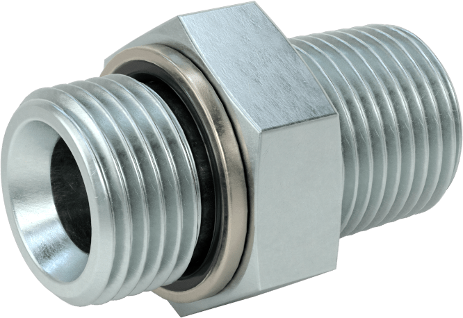 Kompakt Aşırı Basınçlı Çelik Boru Bağlantı Elemanı, Düz Adaptör, 1/2 BSPP Erkek x 1/2 NPT Erkek