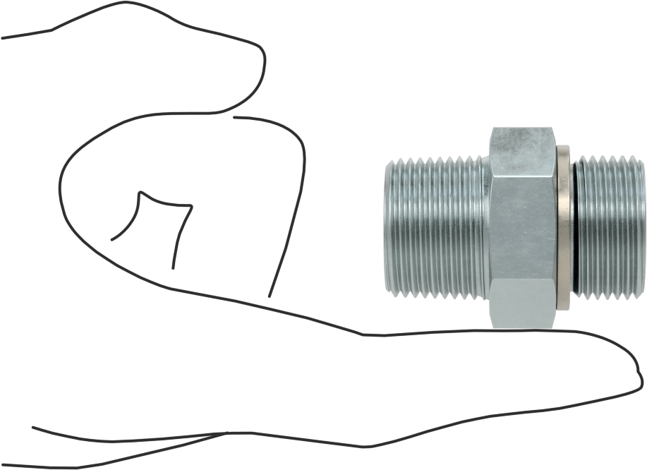Kompakt Aşırı Basınçlı Çelik Boru Bağlantı Elemanı, Düz Adaptör, 3/4 BSPP Erkek x 3/4 NPT Erkek
