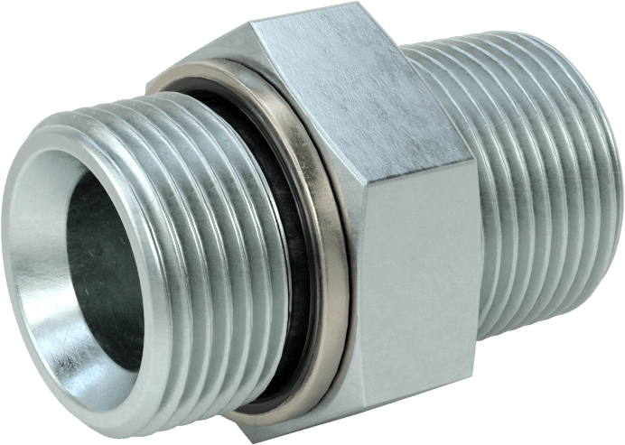 Kompakt Aşırı Basınçlı Çelik Boru Bağlantı Elemanı, Düz Adaptör, 3/4 BSPP Erkek x 3/4 NPT Erkek
