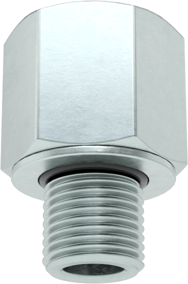 Kompakt Aşırı Basınçlı Çelik Boru Bağlantı Elemanı, Düz Adaptör, 1/8 NPT Dişi x 1/8 BSPP Erkek