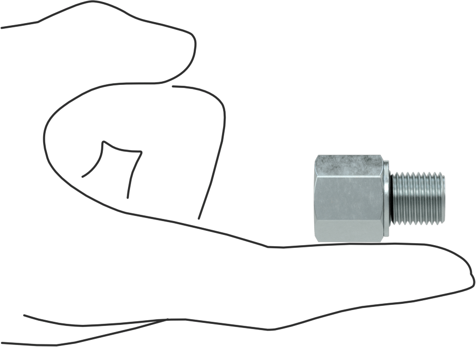 Kompakt Aşırı Basınçlı Çelik Boru Bağlantı Elemanı, Düz Adaptör, 1/4 NPT Dişi x 1/4 BSPP Erkek
