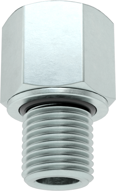 Kompakt Aşırı Basınçlı Çelik Boru Bağlantı Elemanı, Düz Adaptör, 1/4 NPT Dişi x 1/4 BSPP Erkek