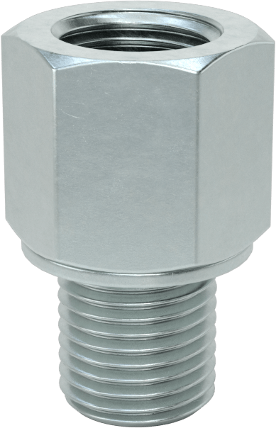Kompakt Aşırı Basınçlı Çelik Boru Bağlantı Elemanı, Düz Adaptör, 1/4 NPT Dişi x 1/4 BSPP Erkek