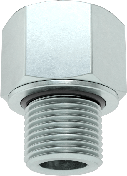Kompakt Aşırı Basınçlı Çelik Boru Bağlantı Elemanı, Düz Adaptör, 3/8 NPT Dişi x 3/8 BSPP Erkek