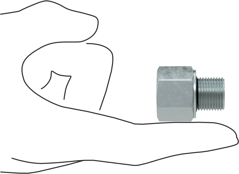 Kompakt Aşırı Basınçlı Çelik Boru Bağlantı Elemanı, Düz Adaptör, 3/8 NPT Dişi x 3/8 BSPP Erkek