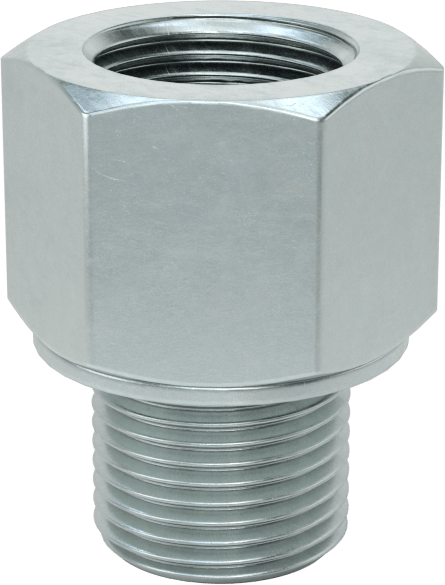 Kompakt Aşırı Basınçlı Çelik Boru Bağlantı Elemanı, Düz Adaptör, 3/8 NPT Dişi x 3/8 BSPP Erkek