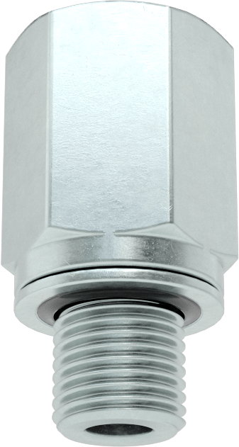 Kompakt Aşırı Basınçlı Çelik Boru Bağlantı Elemanı, Adaptör, 1/8 NPT Dişi, M10 x 1 mm Erkek Diş