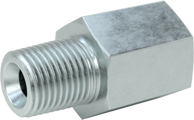 Kompakt Aşırı Basınçlı Çelik Boru Bağlantı Elemanı, Düz Adaptör, 1/8 BSPP Dişi x 1/8 NPT Erkek