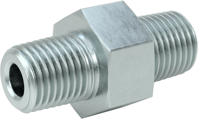Kompakt Aşırı Basınçlı Çelik Boru Bağlantı Elemanı, Düz Adaptör, 1/4 BSPT Erkek x 1/4 NPT Erkek