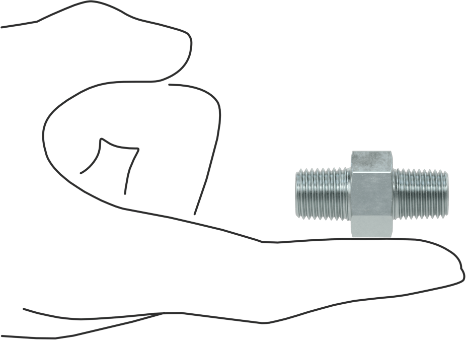 Kompakt Aşırı Basınçlı Çelik Boru Bağlantı Elemanı, Düz Adaptör, 1/4 BSPT Erkek x 1/4 NPT Erkek