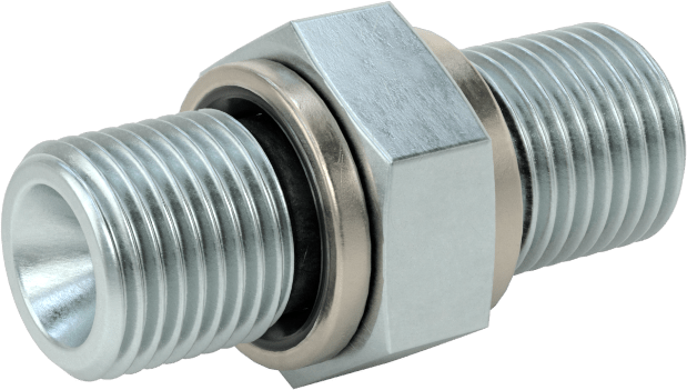 Kompakt Aşırı Basınçlı Çelik Boru Bağlantı Elemanı, Adaptör, 1/8 BSPP Erkek, M10 x 1,00 mm Erkek Diş