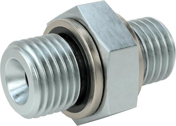 Kompakt Aşırı Basınçlı Çelik Boru Bağlantı Elemanı, Adaptör, 1/4 BSPP Erkek, M12 x 1,50 mm Erkek Diş