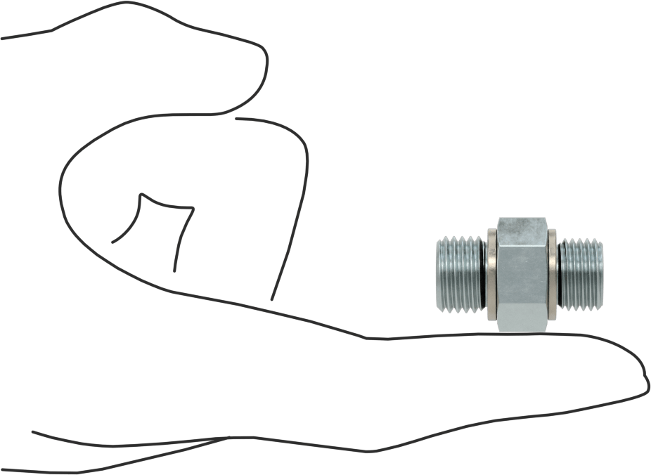 Kompakt Aşırı Basınçlı Çelik Boru Bağlantı Elemanı, Adaptör, 1/4 BSPP Erkek, M14 x 1,50 mm Erkek Diş