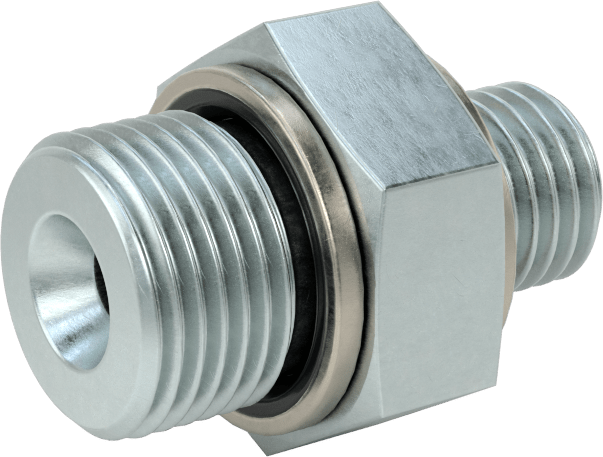 Kompakt Aşırı Basınçlı Çelik Boru Bağlantı Elemanı, Adaptör, 3/8 BSPP Erkek, M12 x 1,50 mm Erkek Diş