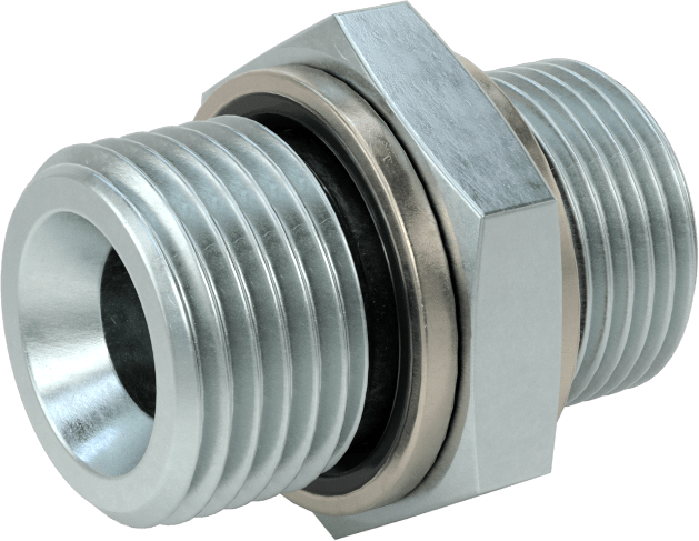Kompakt Aşırı Basınçlı Çelik Boru Bağlantı Elemanı, Adaptör, 1/2 BSPP Erkek, M20 x 1,50 mm Erkek Diş