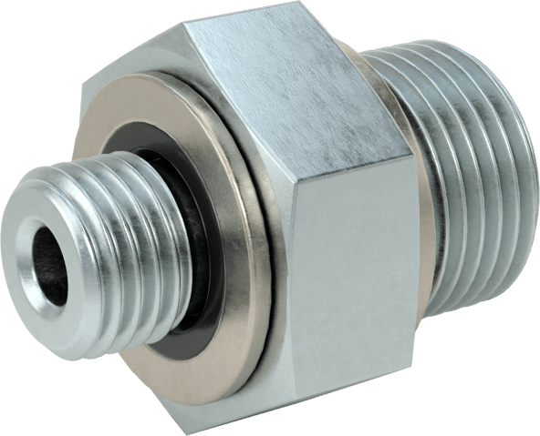 Kompakt Aşırı Basınçlı Çelik Boru Bağlantı Elemanı, Adaptör, 7/16"-20 UN/UNF Erkek Diş x 3/8 BSPP Erkek