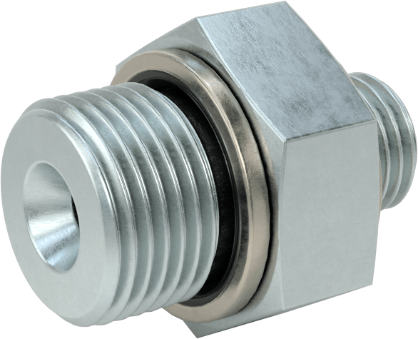 Kompakt Aşırı Basınçlı Çelik Boru Bağlantı Elemanı, Adaptör, 7/16"-20 UN/UNF Erkek Diş x 3/8 BSPP Erkek