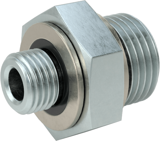 Kompakt Aşırı Basınçlı Çelik Boru Bağlantı Elemanı, Adaptör, 9/16"-18 UN/UNF Erkek Diş x 1/2 BSPP Erkek