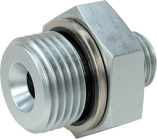 Kompakt Aşırı Basınçlı Çelik Boru Bağlantı Elemanı, Adaptör, 9/16"-18 UN/UNF Erkek Diş x 1/2 BSPP Erkek