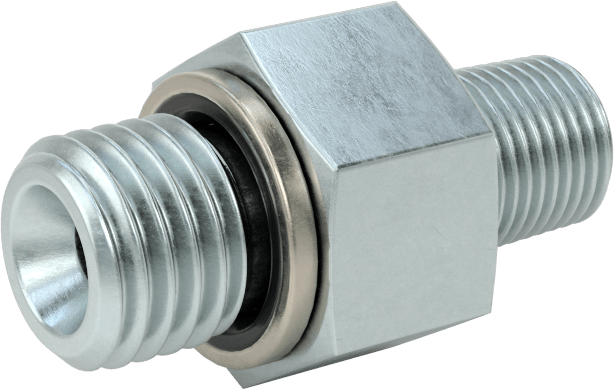 Kompakt Aşırı Basınçlı Çelik Boru Bağlantı Elemanı, Adaptör, 1/8 NPT Erkek, M12 x 1,50 mm Erkek Diş