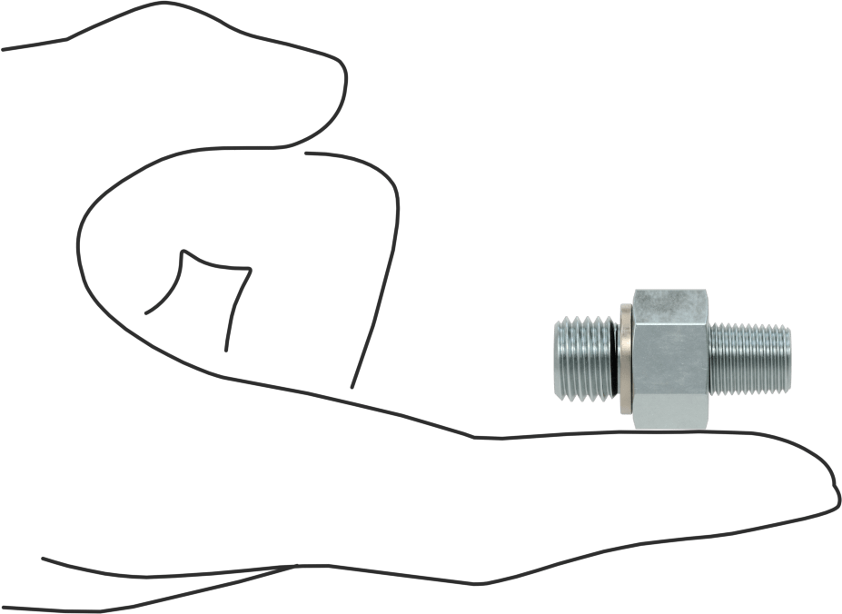 Kompakt Aşırı Basınçlı Çelik Boru Bağlantı Elemanı, Adaptör, 1/8 NPT Erkek, M12 x 1,50 mm Erkek Diş