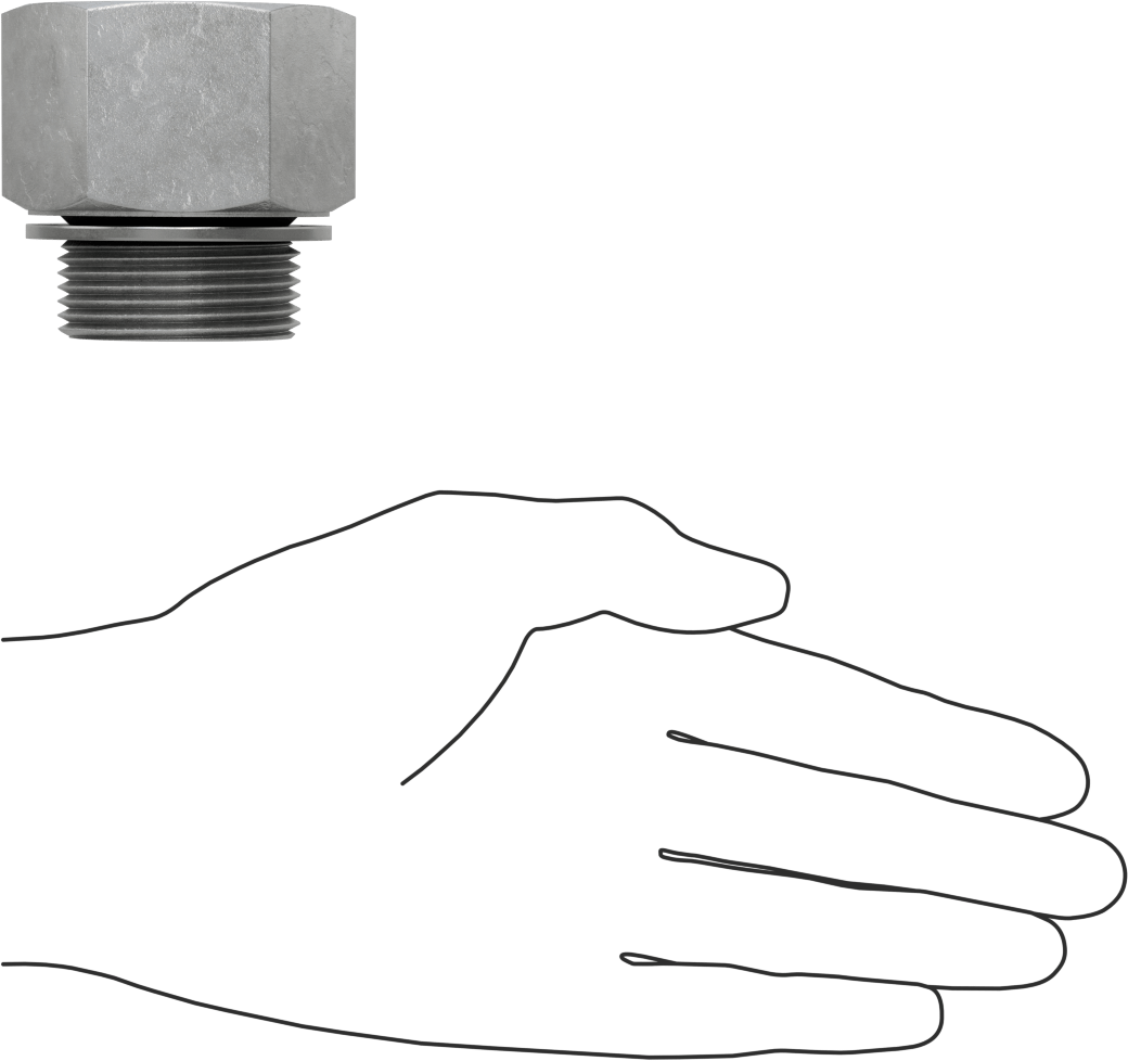 Kompakt Aşırı Basınçlı Çelik Boru Bağlantı Elemanı, Düz Adaptör, 1-1/4 BSPP Dişi x 1-1/4 BSPP Erkek