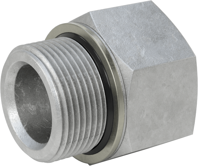 Kompakt Aşırı Basınçlı Çelik Boru Bağlantı Elemanı, Düz Adaptör, 1-1/4 NPT Dişi x 1-1/4 BSPP Erkek