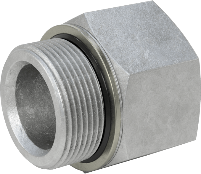 Kompakt Aşırı Basınçlı Çelik Boru Bağlantı Elemanı, Düz Adaptör, 1-1/2 NPT Dişi x 1-1/2 BSPP Erkek