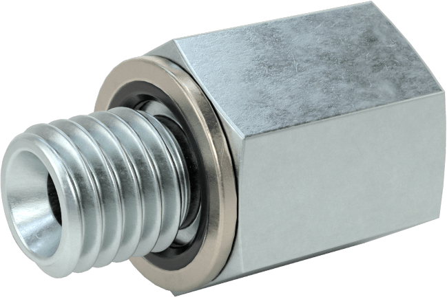 Kompakt Aşırı Basınçlı Çelik Boru Bağlantı Elemanı, Adaptör, 1/8 NPT Dişi, M10 x 1,5 mm Erkek Diş