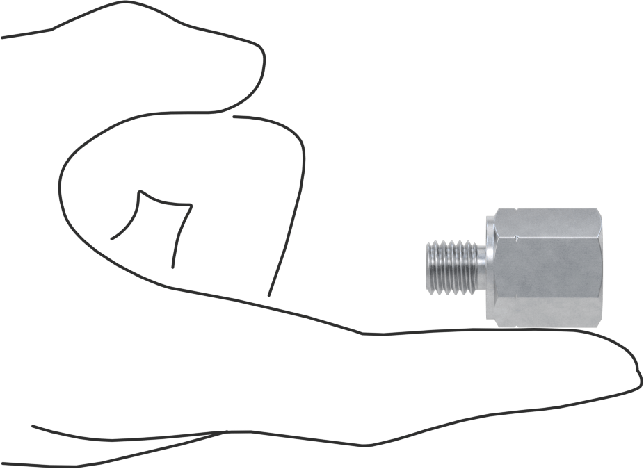 Kompakt Aşırı Basınçlı Çelik Boru Bağlantı Elemanı, Adaptör, 1/4 NPT Dişi x M10 x 1,5 mm Erkek Diş