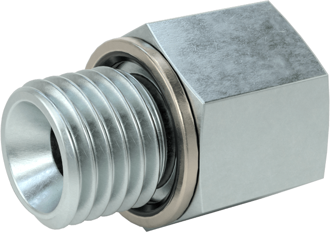 Kompakt Aşırı Basınçlı Çelik Boru Bağlantı Elemanı, Adaptör, 1/8 NPT Dişi, M12 x 1,5 mm Erkek Diş
