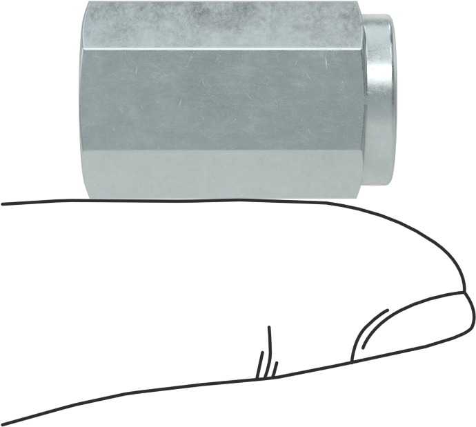 Kompakt Aşırı Basınçlı Çelik Boru Bağlantı Elemanı, Düz Adaptör, 1/8 BSPP Dişi x 1/8 NPT Dişi