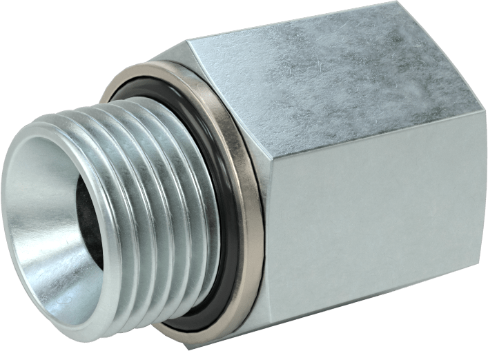 Kompakt Aşırı Basınçlı Çelik Boru Bağlantı Elemanı, Adaptör, 3/4"-16 UN/UNF Dişi Diş x 1/2 BSPP Erkek