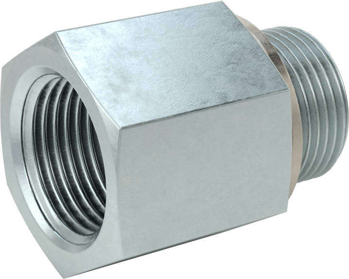 Kompakt Aşırı Basınçlı Çelik Boru Bağlantı Elemanı, Adaptör, 1-1/16"-12 UN/UNF Dişi Diş x 3/4 BSPP Erkek