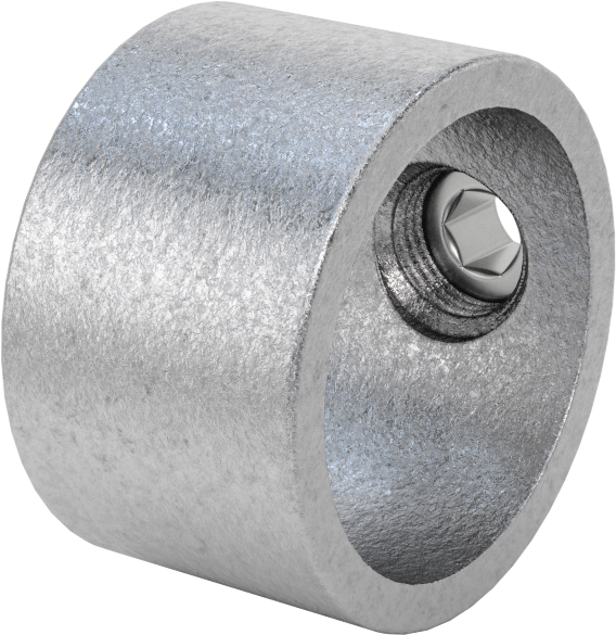 Galvanizli Demir Kayar Ray Bağlantı Parçası, 1-3/8" Ray Dış Çapı için Durdurma Halkası