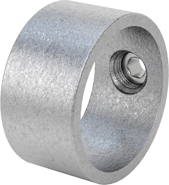 Galvanizli Demir Kayar Ray Bağlantı Parçası, 1-5/8" Ray Dış Çapı için Durdurma Yaka