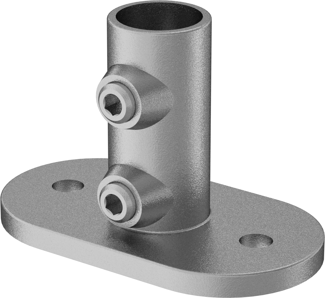 Galvanizli Demir Kayar Ray Bağlantı Parçası, 1 inç Ray Dış Çapı için Oval Ray Ucu