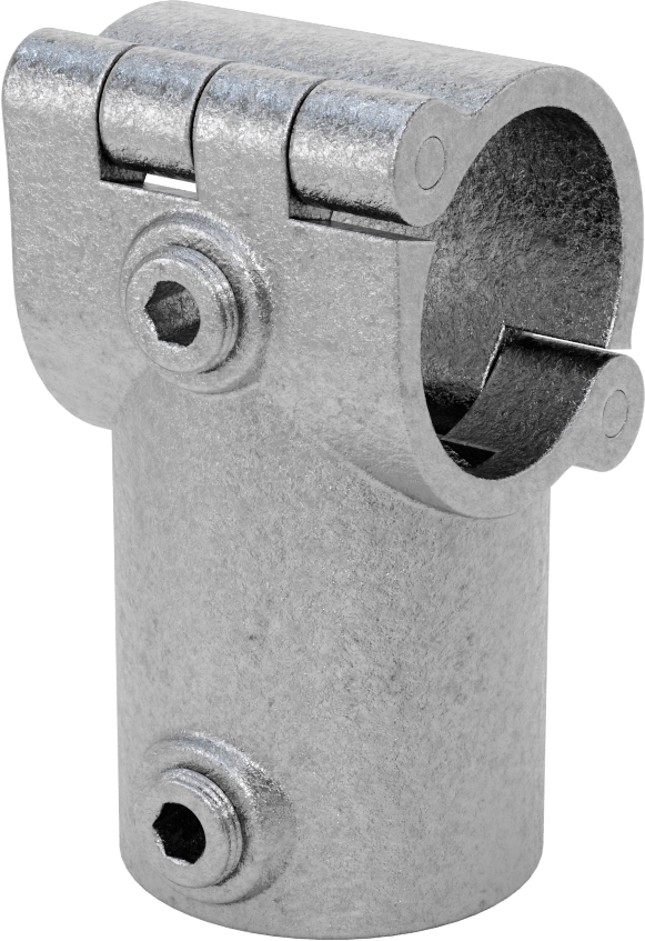 Galvanizli Demir Kayar Ray Bağlantı Parçası, 1-7/8" Ray Dış Çapı için Menteşeli T