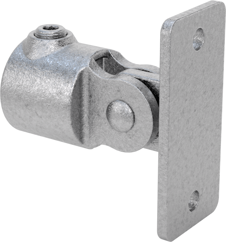 Galvanizli Demir Kayar Ray Bağlantı Parçası, 1-5/8" Ray Dış Çapı için Dikdörtgen Ayarlanabilir Açılı Ray Ucu