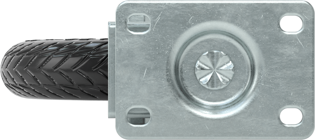 3-3/4“ x 2-5/8” Montaj Plakalı Tekerlek, 6 inç Çapında Siyah Pnömatik Kauçuk Tekerlekli Döner Tekerlekli Sandalye