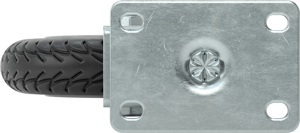 3-3/4“ x 2-5/8” Montaj Plakalı Tekerlek, Patlamayan 6" Çapında Kauçuk Tekerlekli Döner Tekerlek