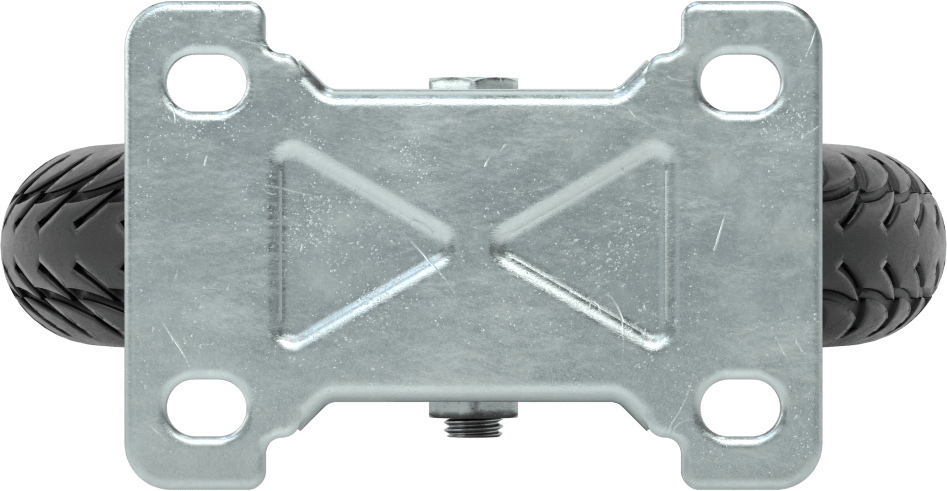 3-3/4“ x 2-5/8” Montaj Plakalı Tekerlek, Patlamayan 6 inç Çapında Kauçuk Tekerlekli Sert